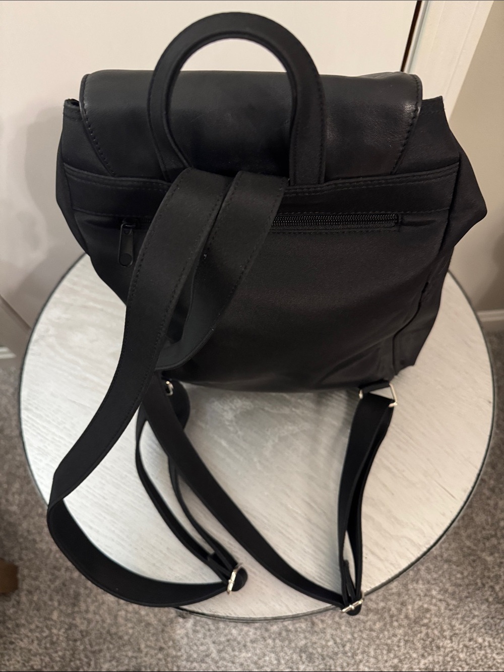 Mary Kay Black Nylon Backpack with Leather Trim - Picture 3 of 6